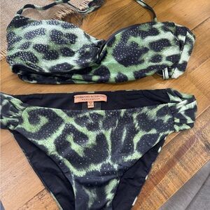 Ermanno Scervino Green and Black Beachwear , elegant and sophisticated